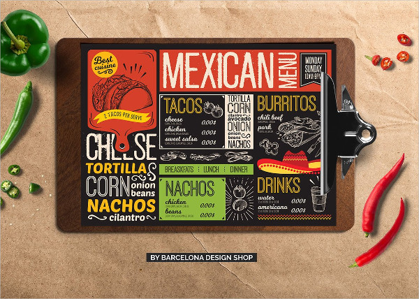 Printable Mexican Food Menu Templates