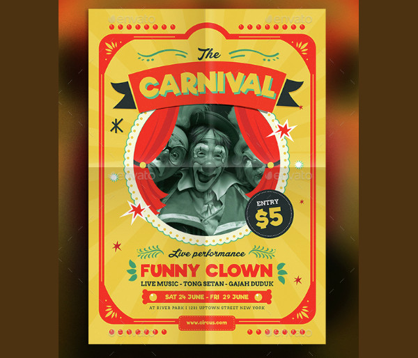 Retro Circus Carnival Flyer Template