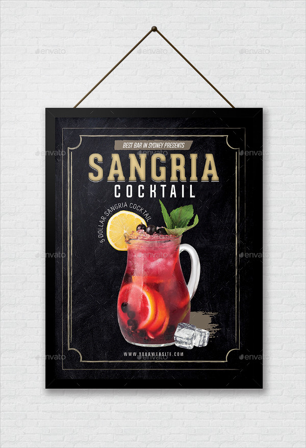 Sangria Cocktail Flyer Template