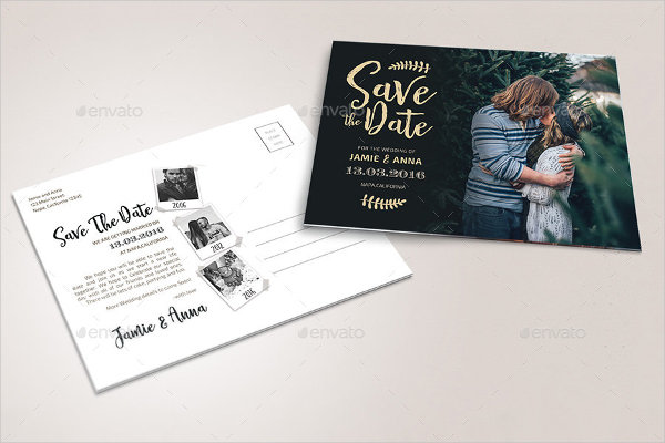 Save The Date Decorative Postcard Template