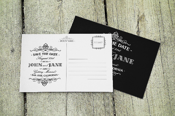 Save The Date Invitation Postcard Template