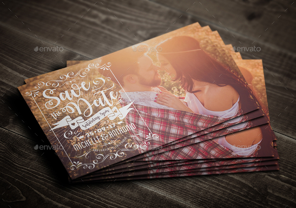 Save The Date Typography Postcard