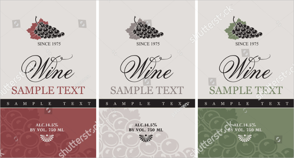 Set Of Vector Labels For Wine With Grapes