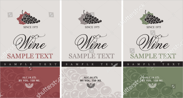 Set Of Vector Labels For Wine With Grapes