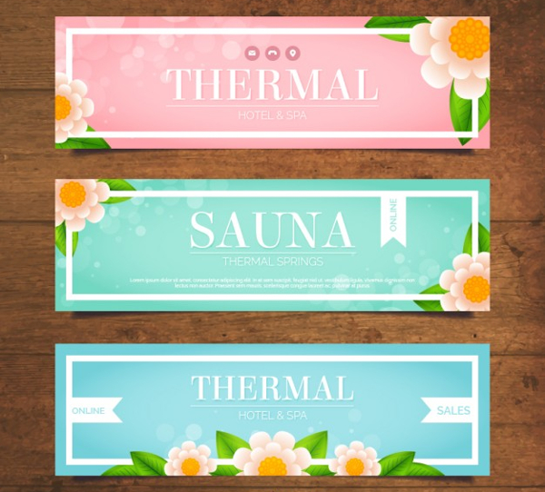 Several Spa Sale Banners Free Vector