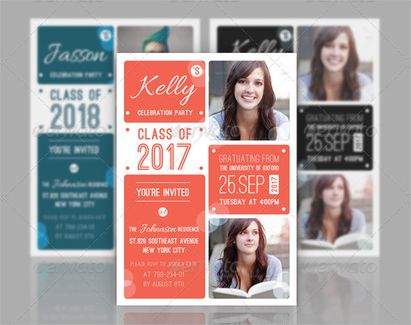 Shining Day Graduation Announcement Card Template