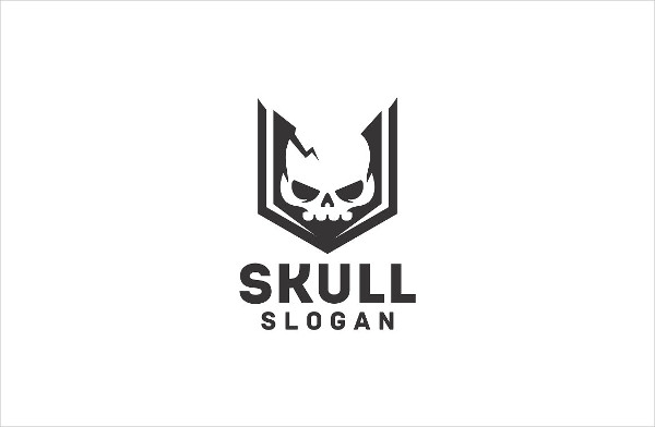 Slogan Skull Logo Template Design