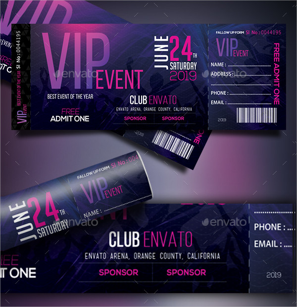 VIP Event Tickets Design Template