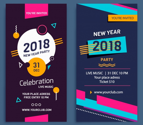 Vertical Newyear Banner Template