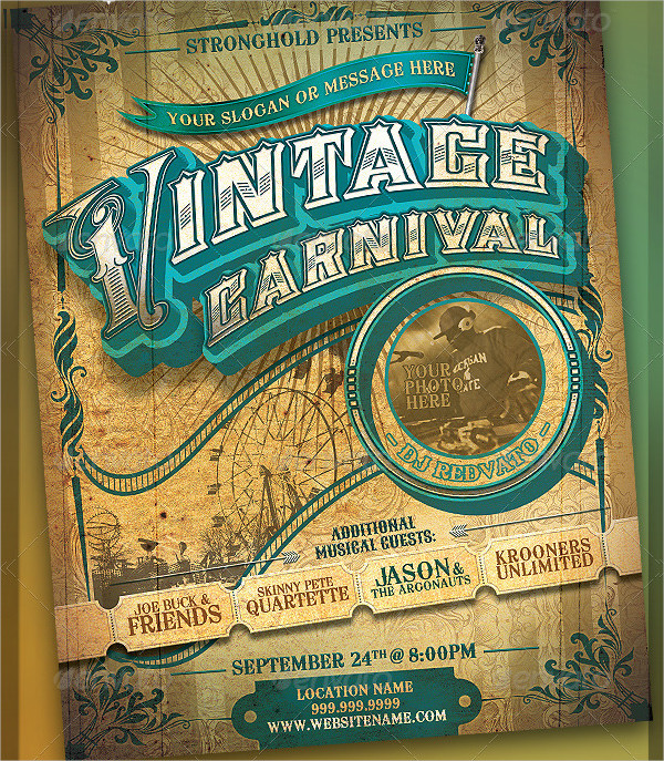 Vintage Carnival Circus Event Flyer Template