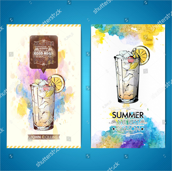 Vintage Cocktail Summer Party Flyer Design