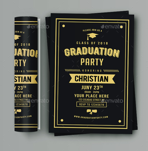 Vintage Graduation Invitation Template