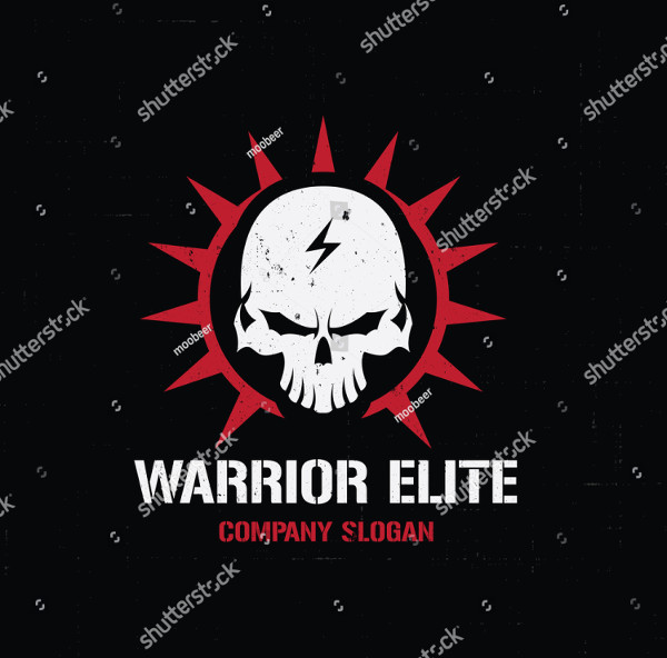 Warrior Elite Skull Logo Design