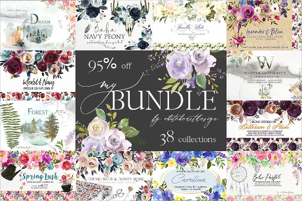 Watercolor Floral Bundle