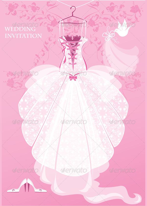 Wedding Dress Pink Background