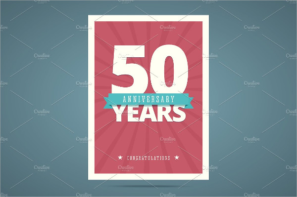 50-years Anniversary Invitation Card Template