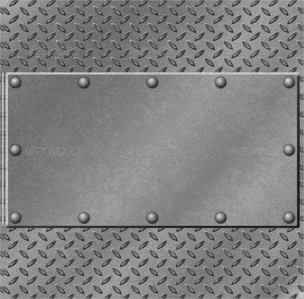 A Metal Background With Tread Plate And Rivets