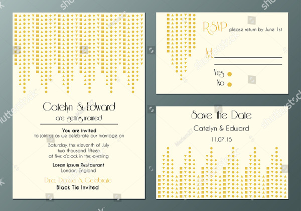 Art Deco Geometric Wedding Invitations