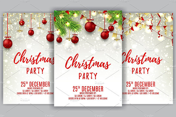 Beautiful Christmas Night Party Flyer Template