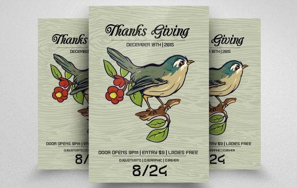 Beautiful Thanks Giving Flyer Template