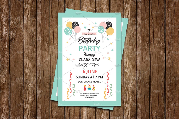 Birthday Invitation Flyer Template