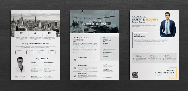 Black & White Corporate Flyer Templates