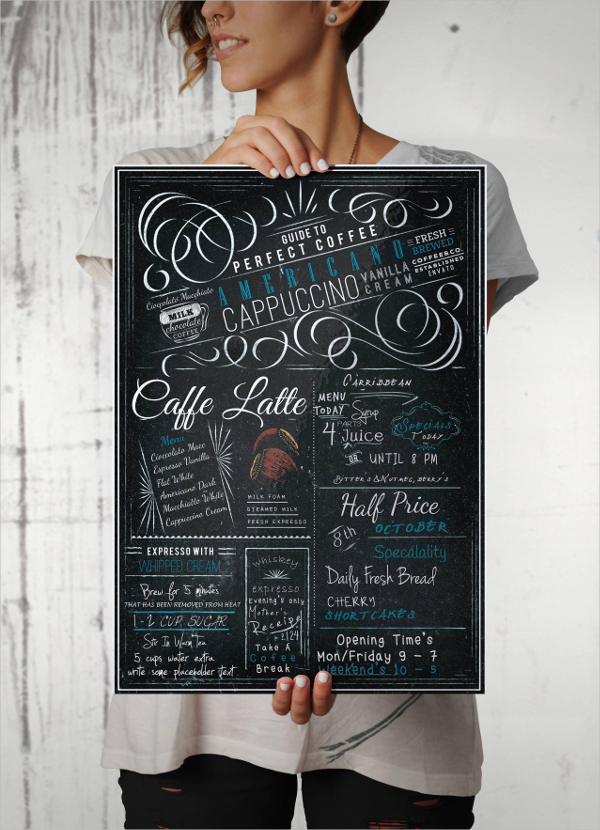 Blackboard Coffee Menu A4 Flyer