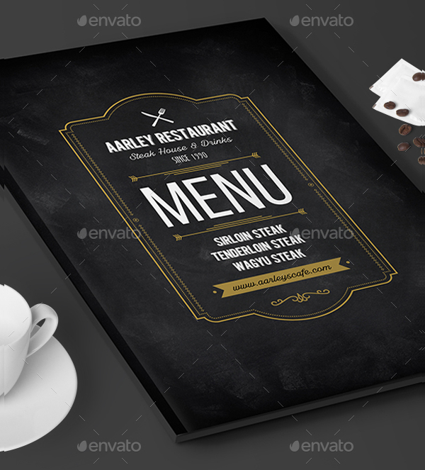 Blackboard Restaurant Menu Flyer