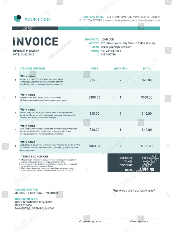 Business Simple Invoice Template