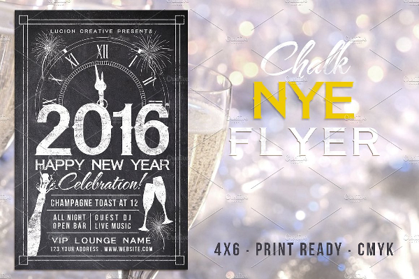 Chalk New Years Party Flyer