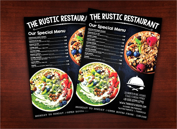 Chalk Styles Catering Restaurant Flyer Templates