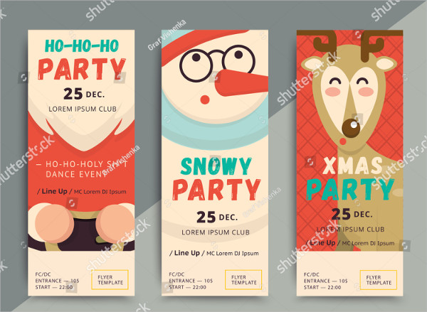 Christmas Snowy Party Flyer Template