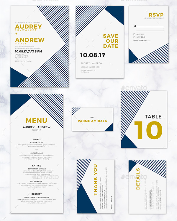 Clean Geometric Wedding Invitations