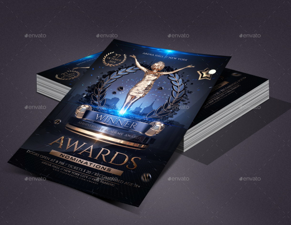 Clean Golden Awards Flyer Template