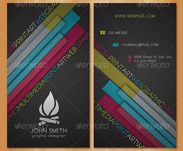 Color Stripes Advertisement Business Card