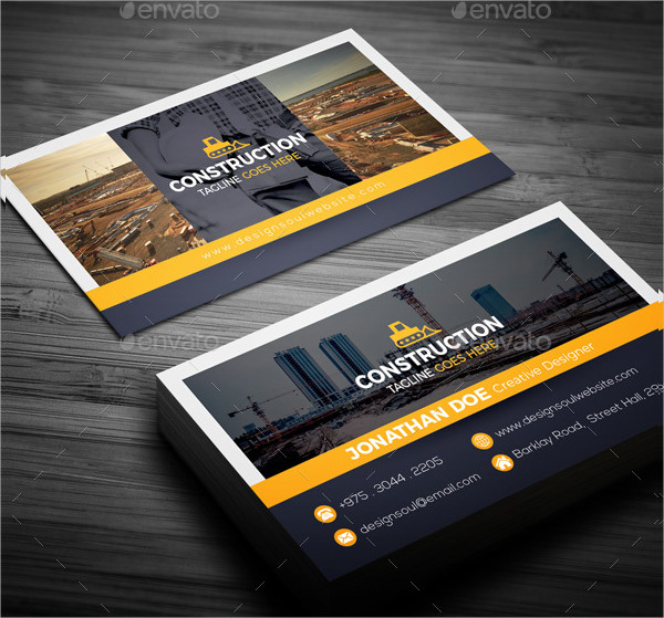 Company Construction Business Cards Templates