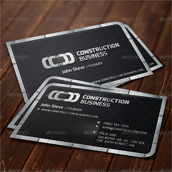 Construction Metalic Business Card Templates