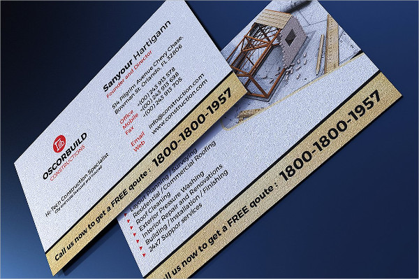 Construction Real Estate Business Card Template
