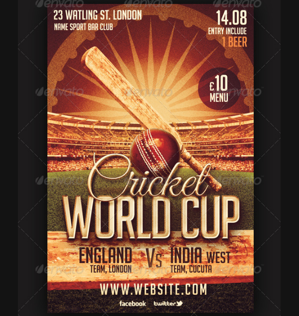 Cricket Cup Flyer Template