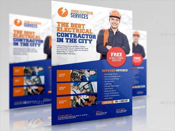 Best Electrical Contractor Flyer Design Template