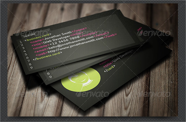 Elegant Web Developer Business Cards Template