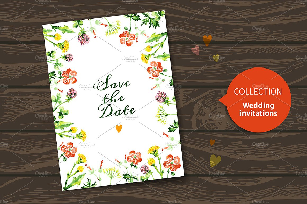 Floral Wedding Card Templates