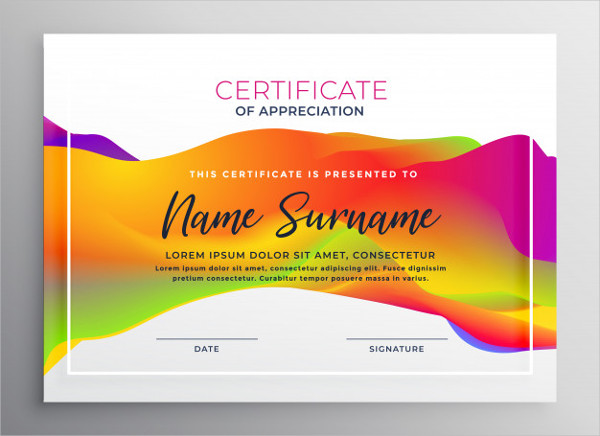 Free Creative Colorful Certificate Design Templates