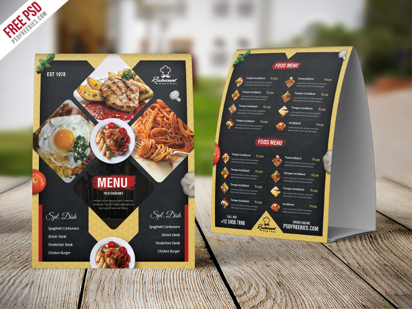 Free Table Tent Card PSD Template