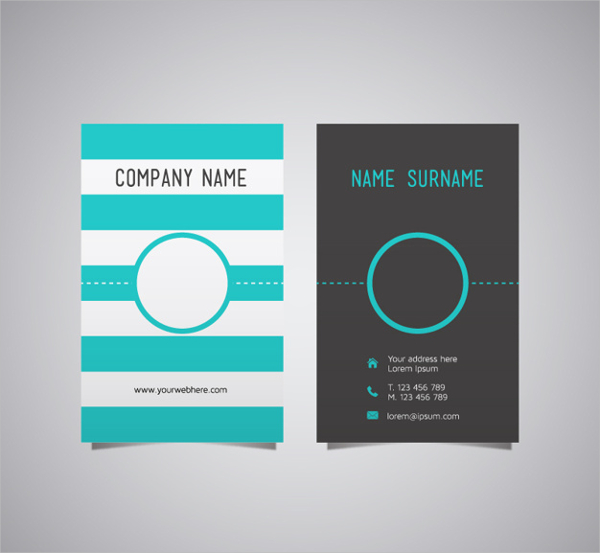 Free Turquoise Stripes Vector Business Card