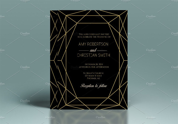 Beautiful Geometric Wedding Invitation Template
