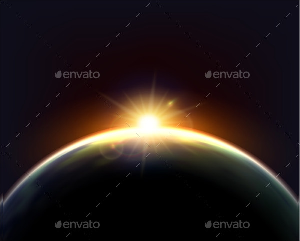 Globe Earth Sunlight Dark Background