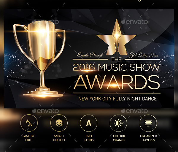 Golden Award Show Flyer Template