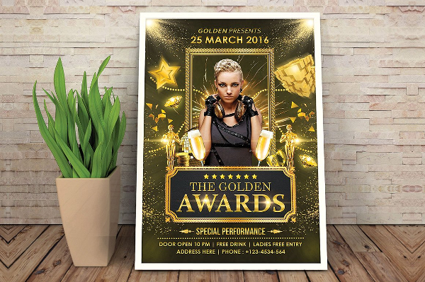 Golden Awards Glossy Flyer Template
