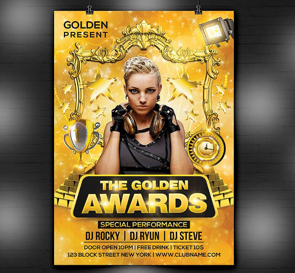Golden Electro Flyer Template